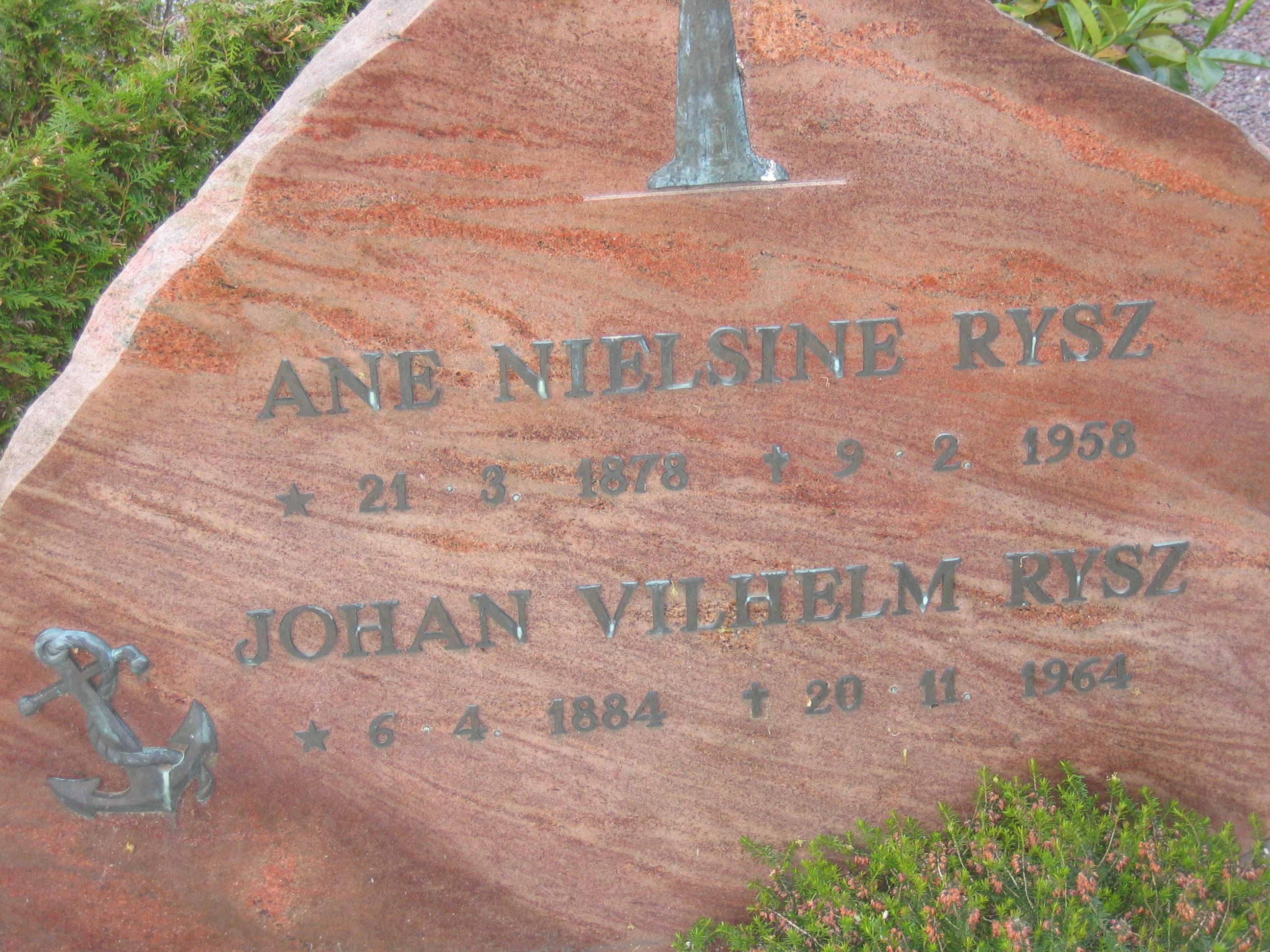 Johan Wilhelm Rysz' gravsten